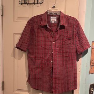 Haggar Red and Blue Checkered Button-Down Shirt
